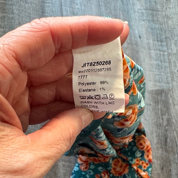 SHEIN Floral Jumpsuit in Teal and Orange - Picture 11 of 12